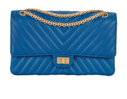 Chevron Reissue 226 Double Flap, Leather, Blue, 23817315 (2017), B, 2*